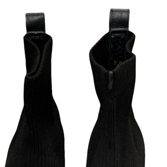 Everlane Reknit Glove Boots Size 7.5 Chunky Heel In Black Minimalist Work Office - Picture 12 of 12